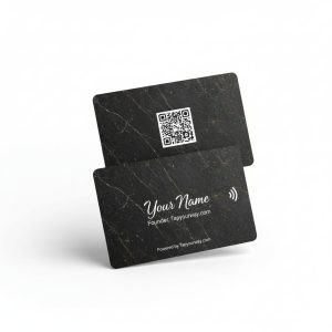 TapYourWay Black Marble NFC Card
