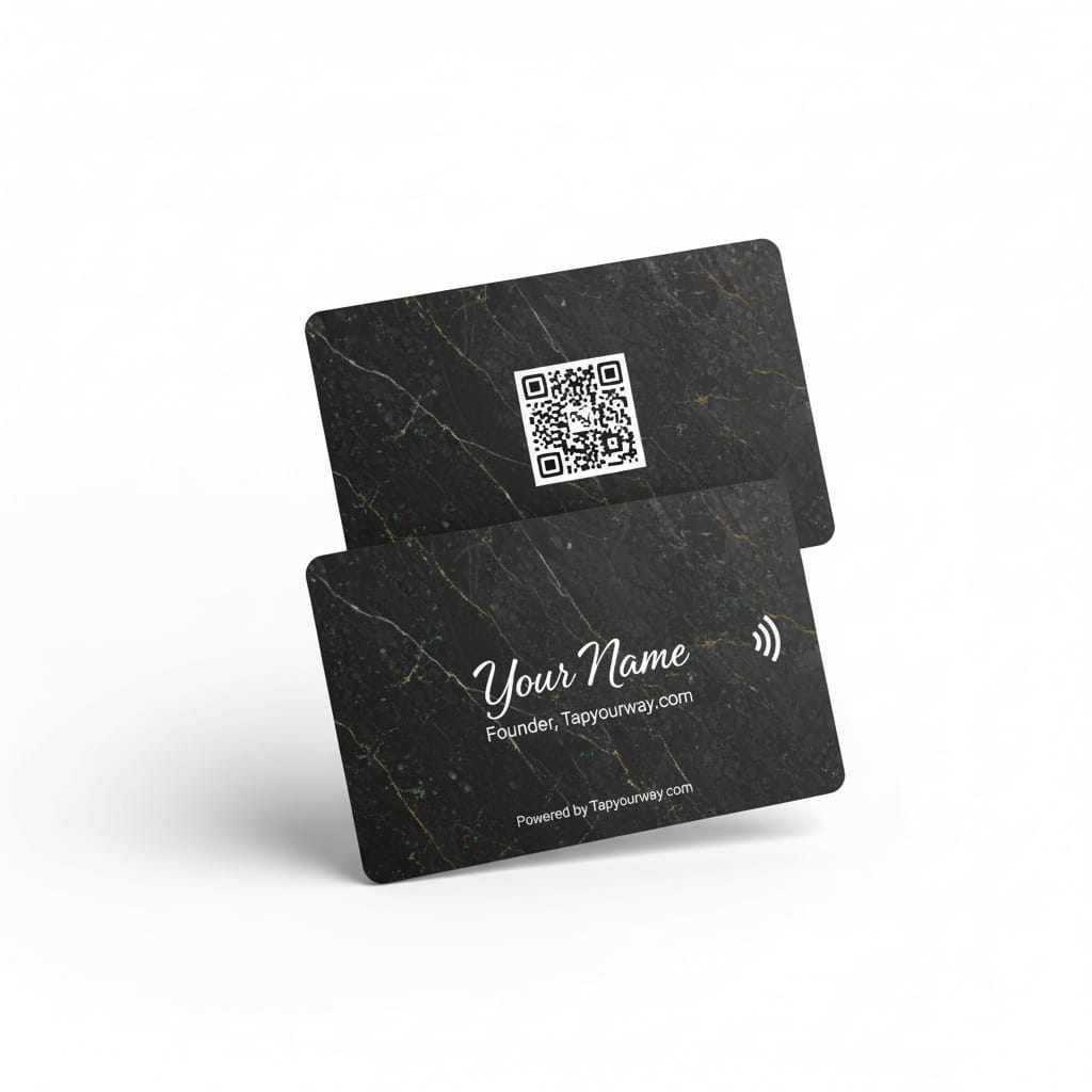 TapYourWay Black Marble NFC Card